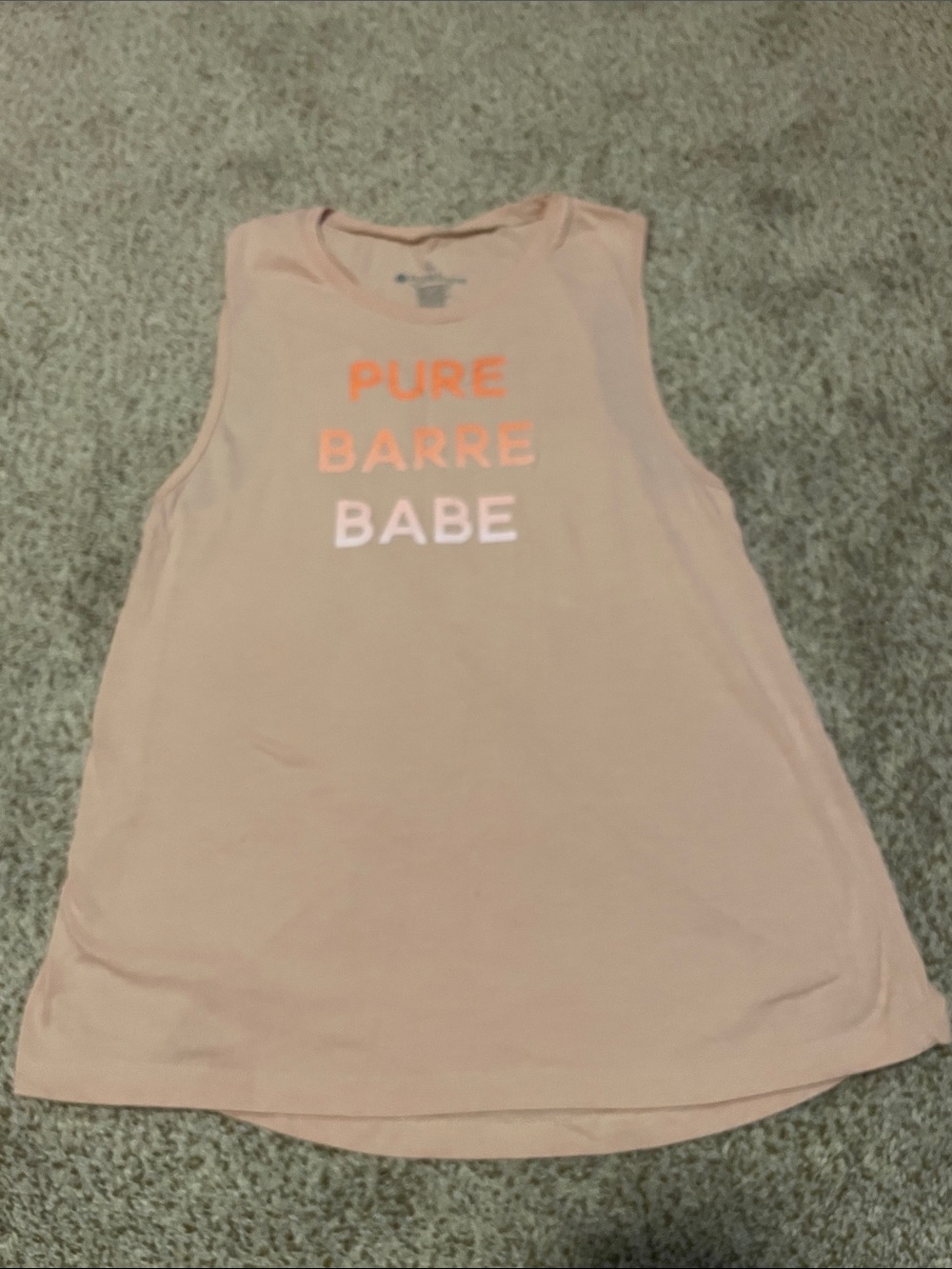 Pure Barre Light Pink Graphic Muscle Tank for Kids